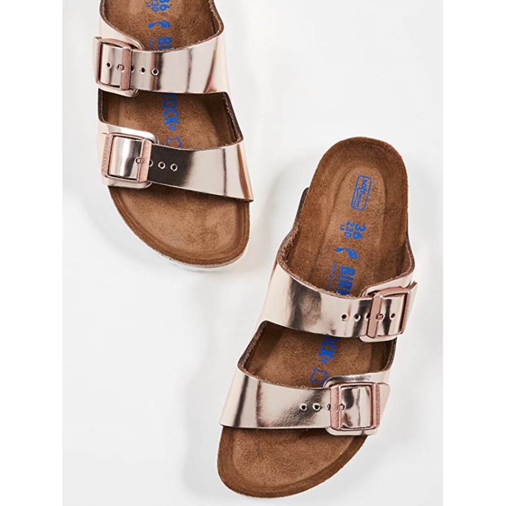 Metallic copper Birkenstock sandals size 35